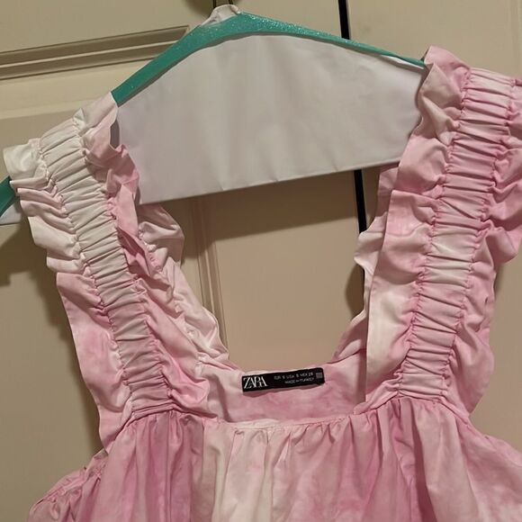 Zara Pink Tie Dye ruffle tank top - Picture 5 of 6